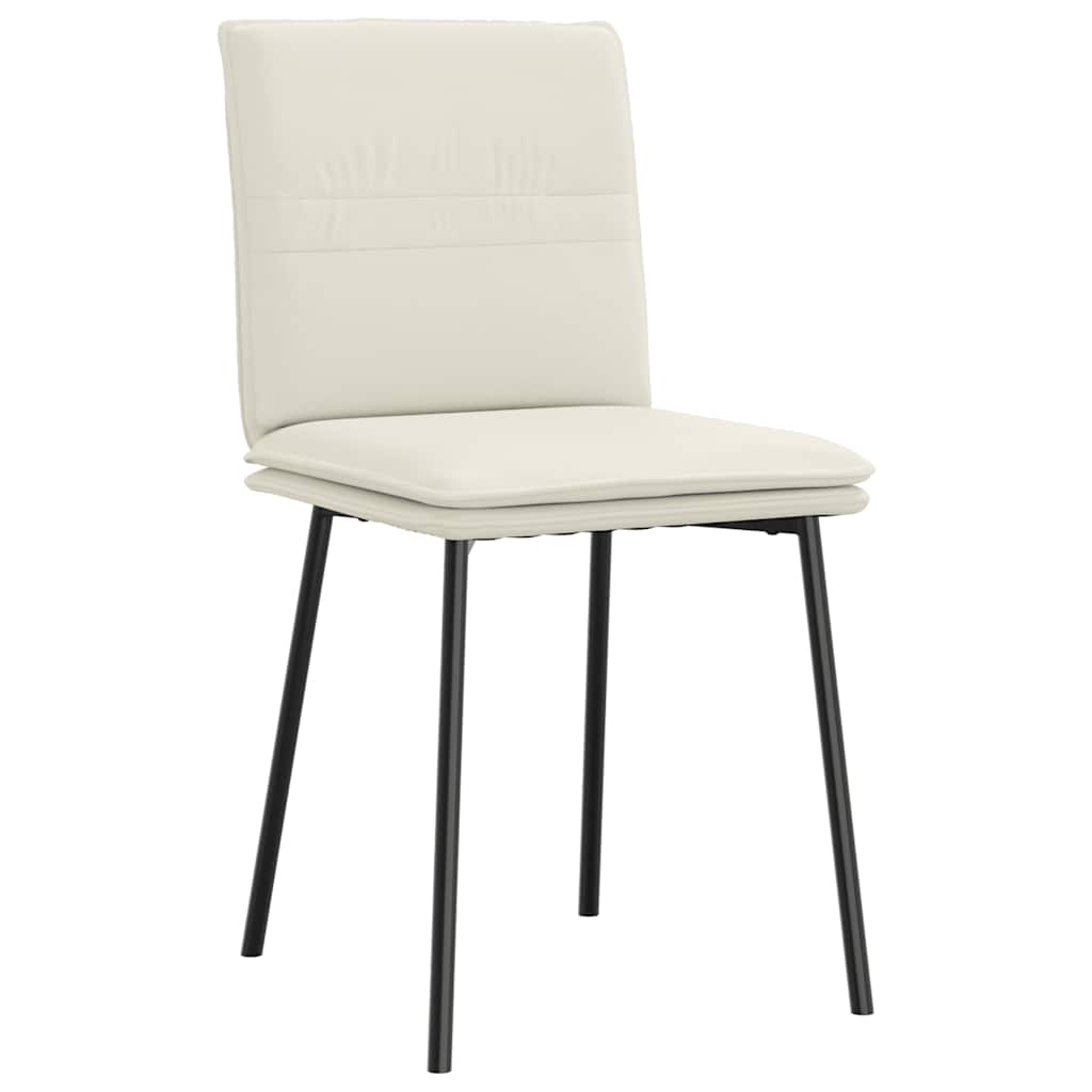 Chaises à manger lot de 6 crème velours - XIOS