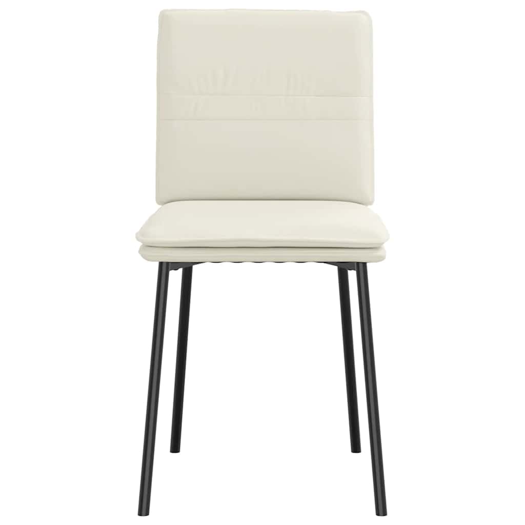 Chaises à manger lot de 6 crème velours - XIOS