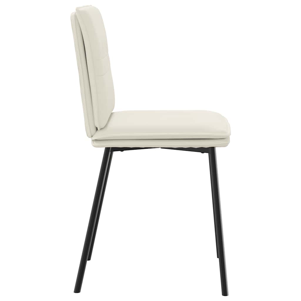 Chaises à manger lot de 6 crème velours - XIOS