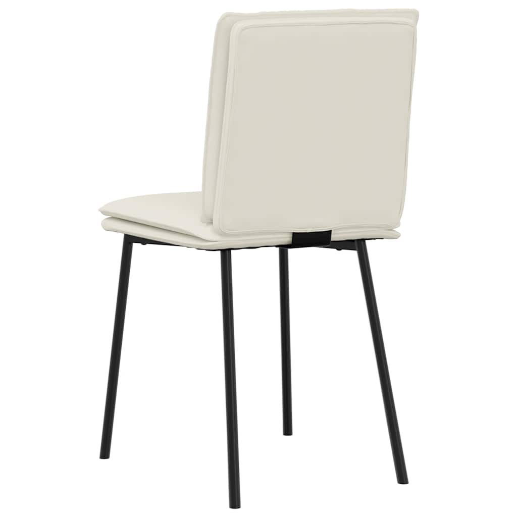 Chaises à manger lot de 6 crème velours - XIOS