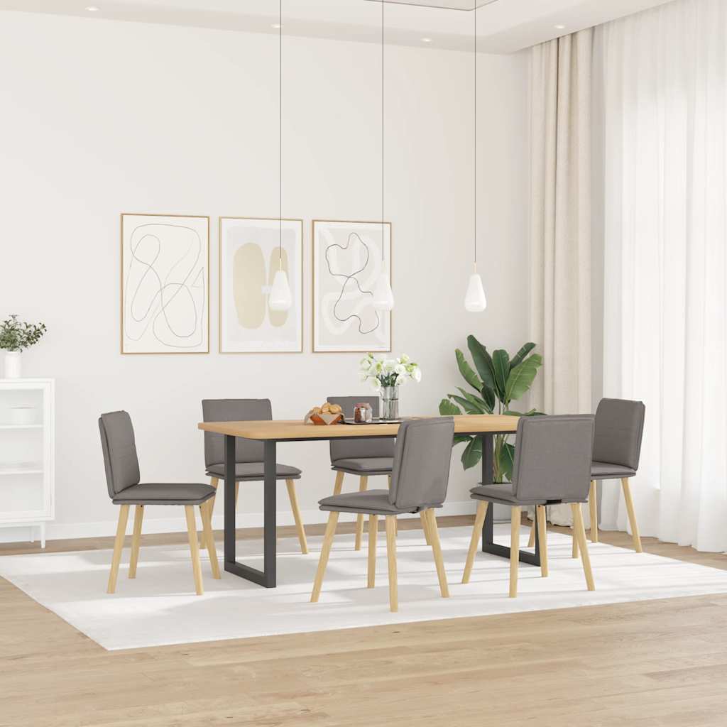 Chaises à manger lot de 6 taupe tissu - XIOS