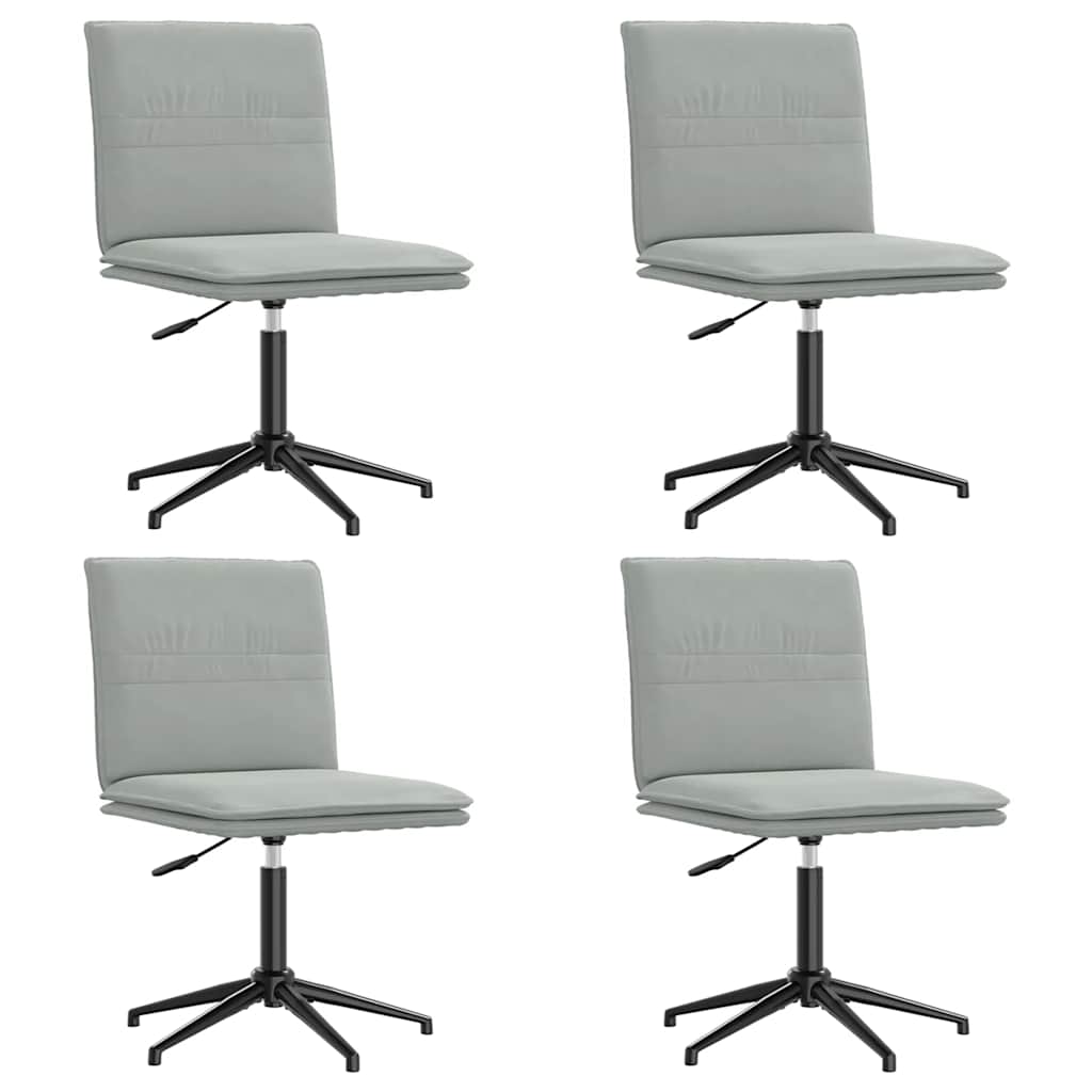 Chaises à manger lot de 4 Gris clair Velours - XIOS