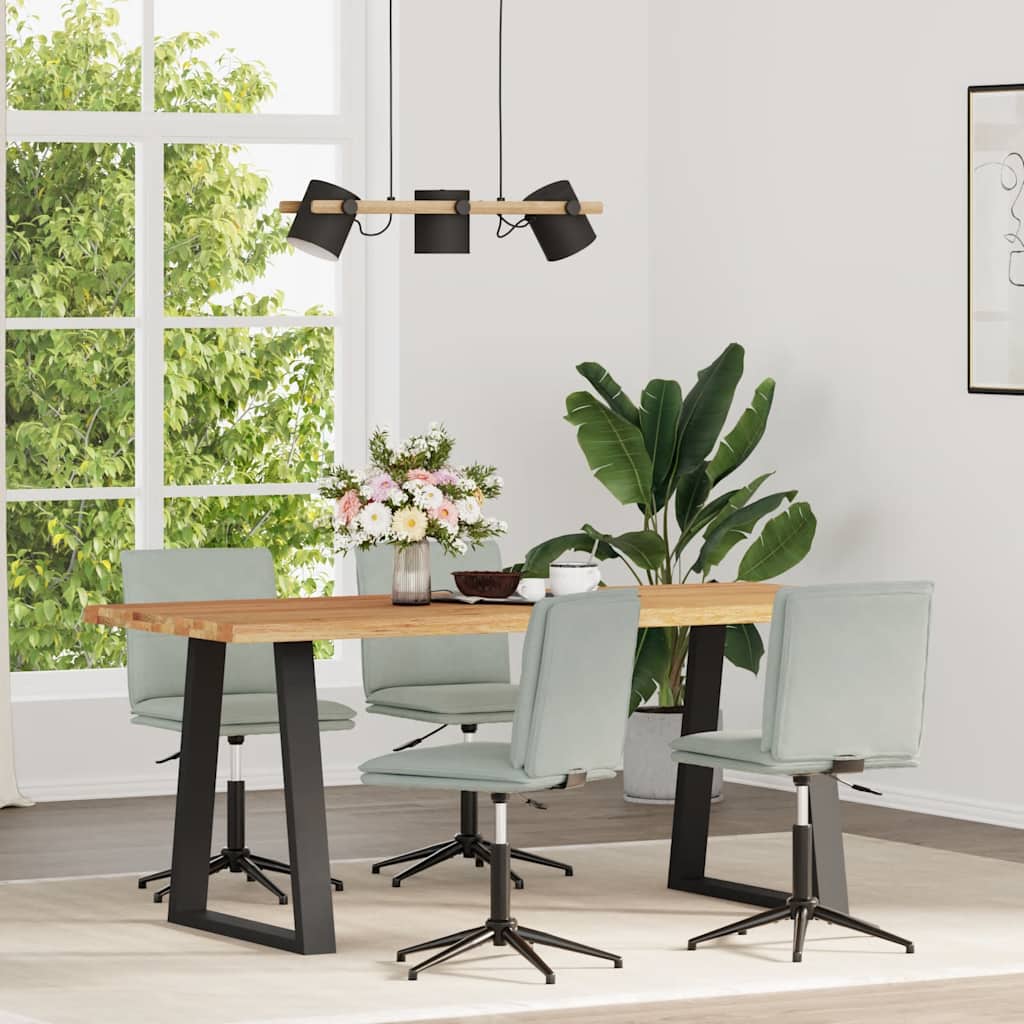 Chaises à manger lot de 4 Gris clair Velours - XIOS