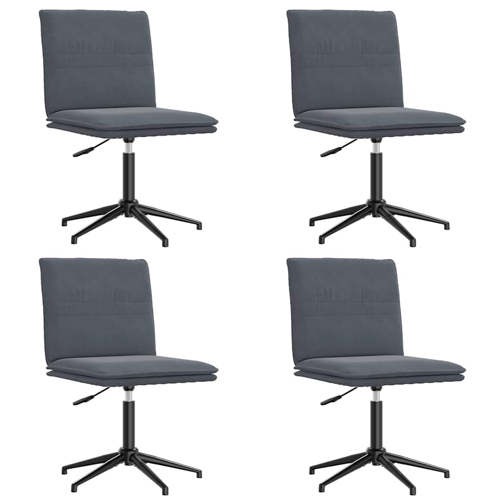Chaises à manger lot de 4 Gris foncé Velours - XIOS