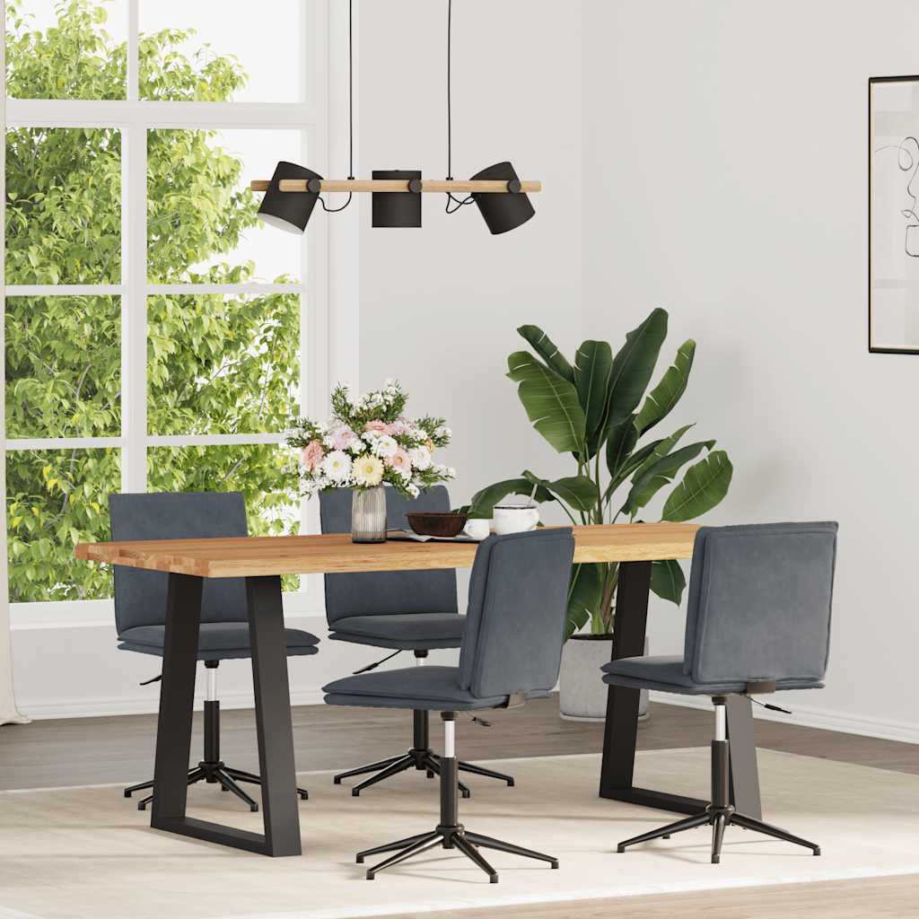 Chaises à manger lot de 4 Gris foncé Velours - XIOS