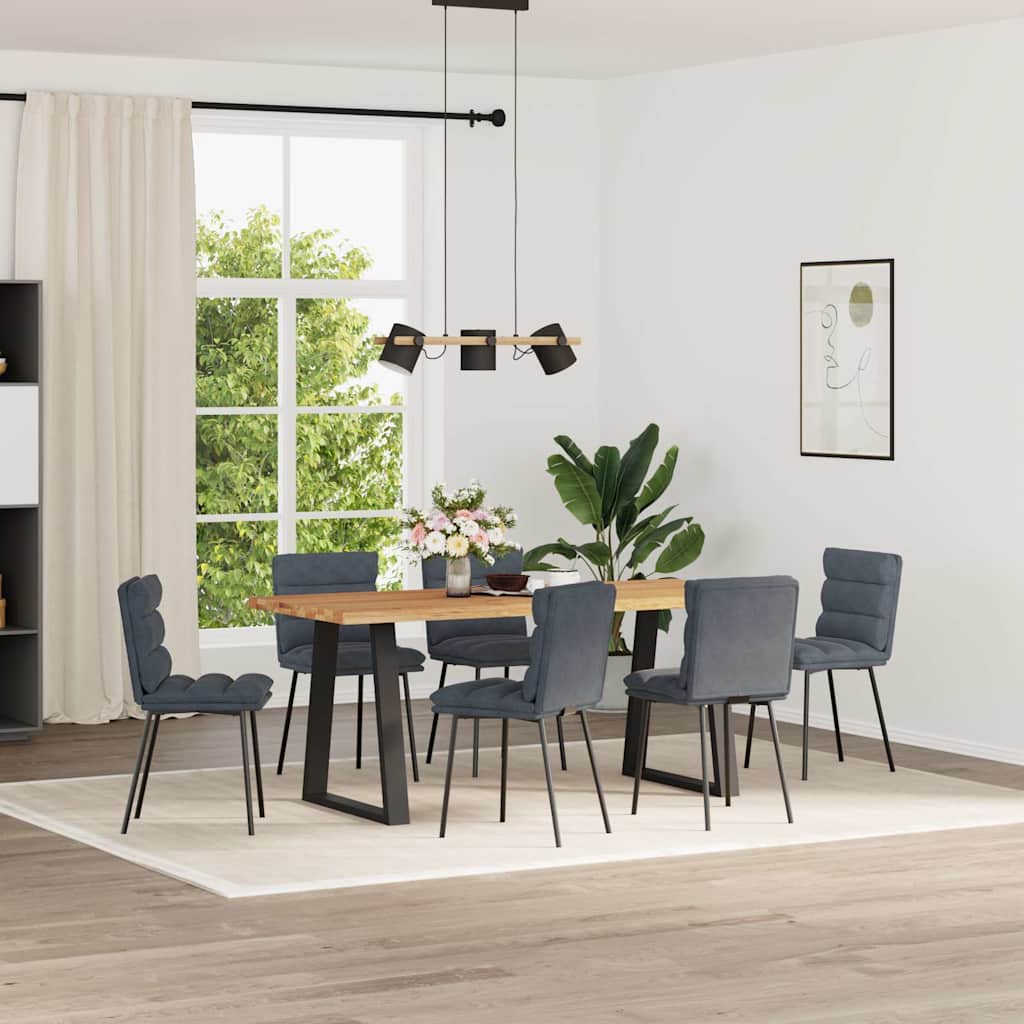 Chaises à manger lot de 6 gris foncé velours - XIOS