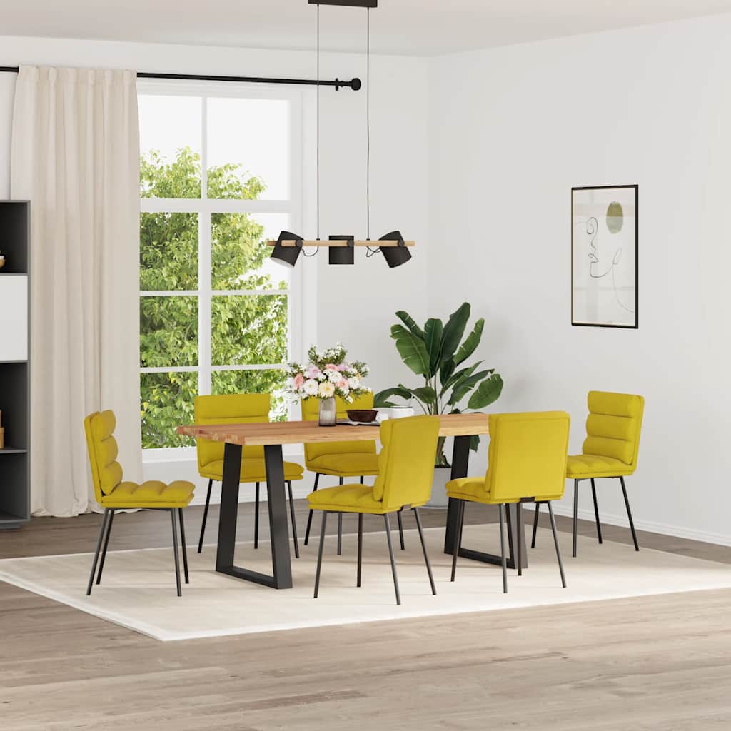 Chaises à manger lot de 6 jaune velours - XIOS