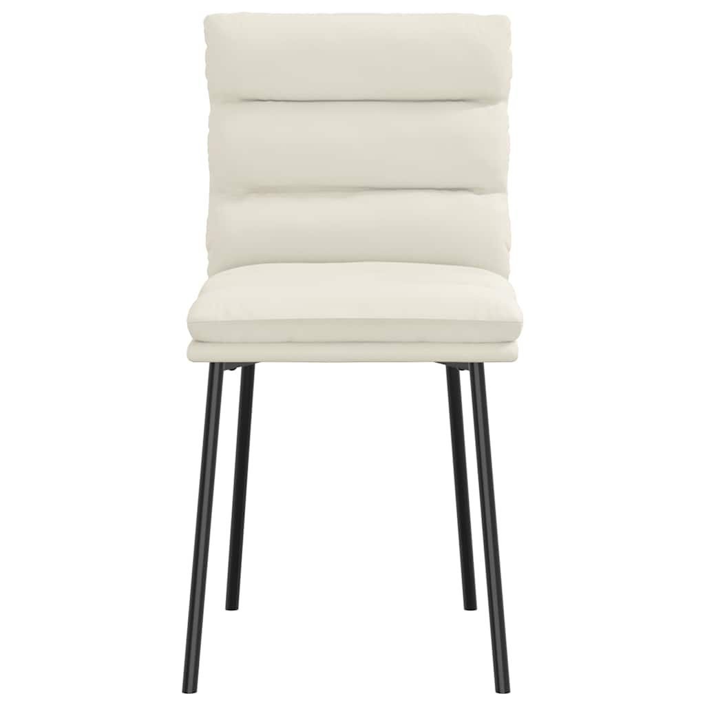 Chaises à manger lot de 6 crème velours - XIOS