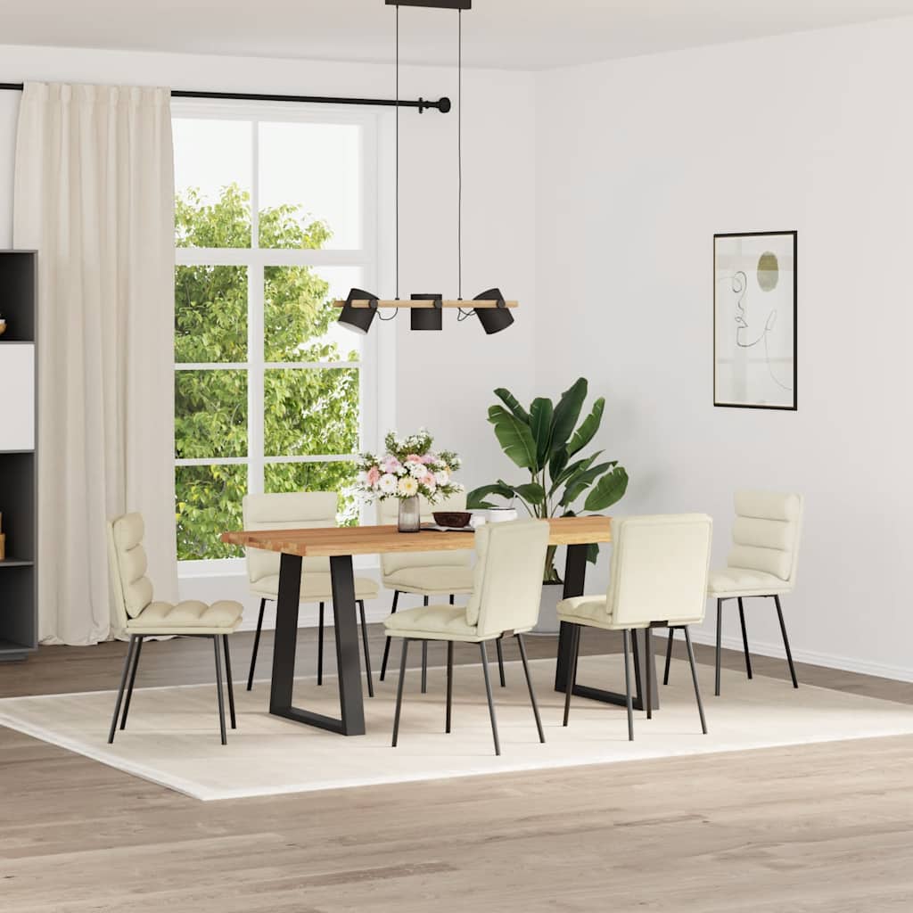 Chaises à manger lot de 6 crème velours - XIOS