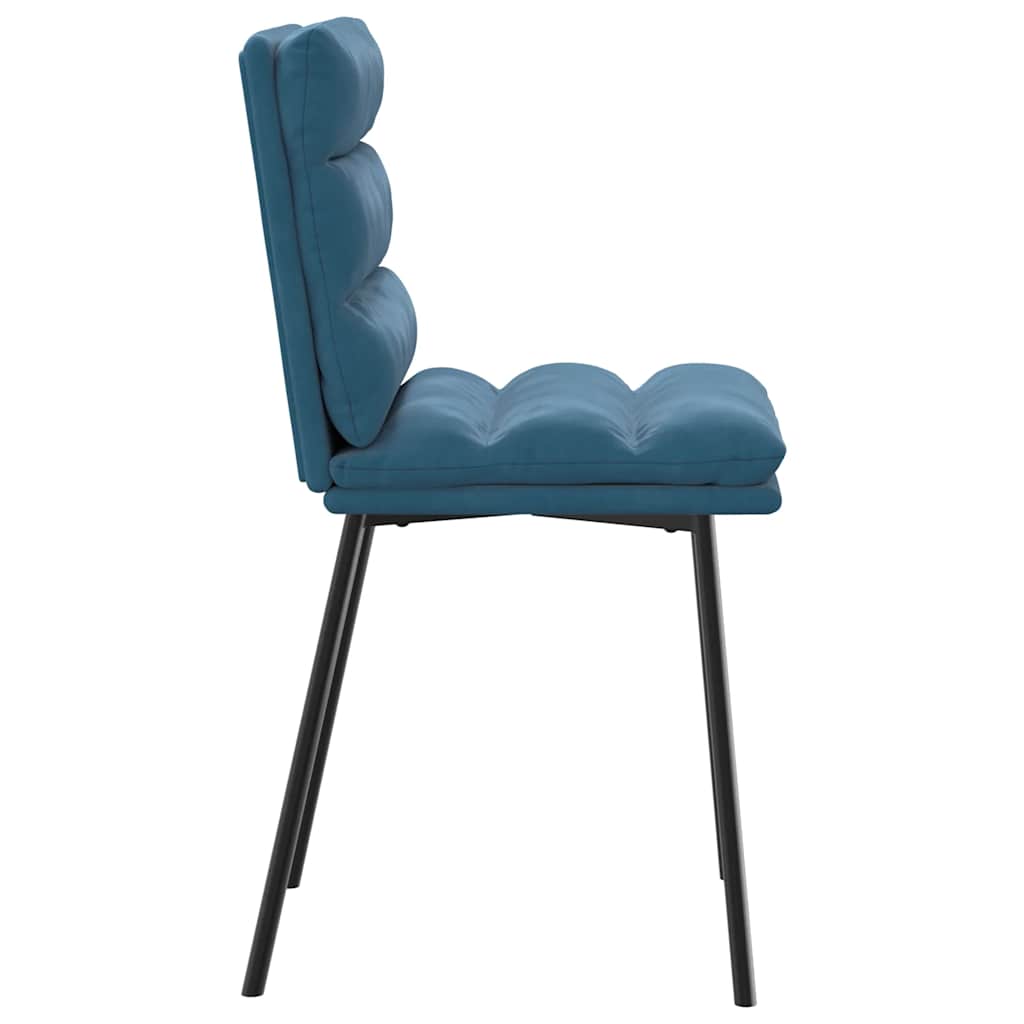 Chaises à manger lot de 6 bleu velours - XIOS