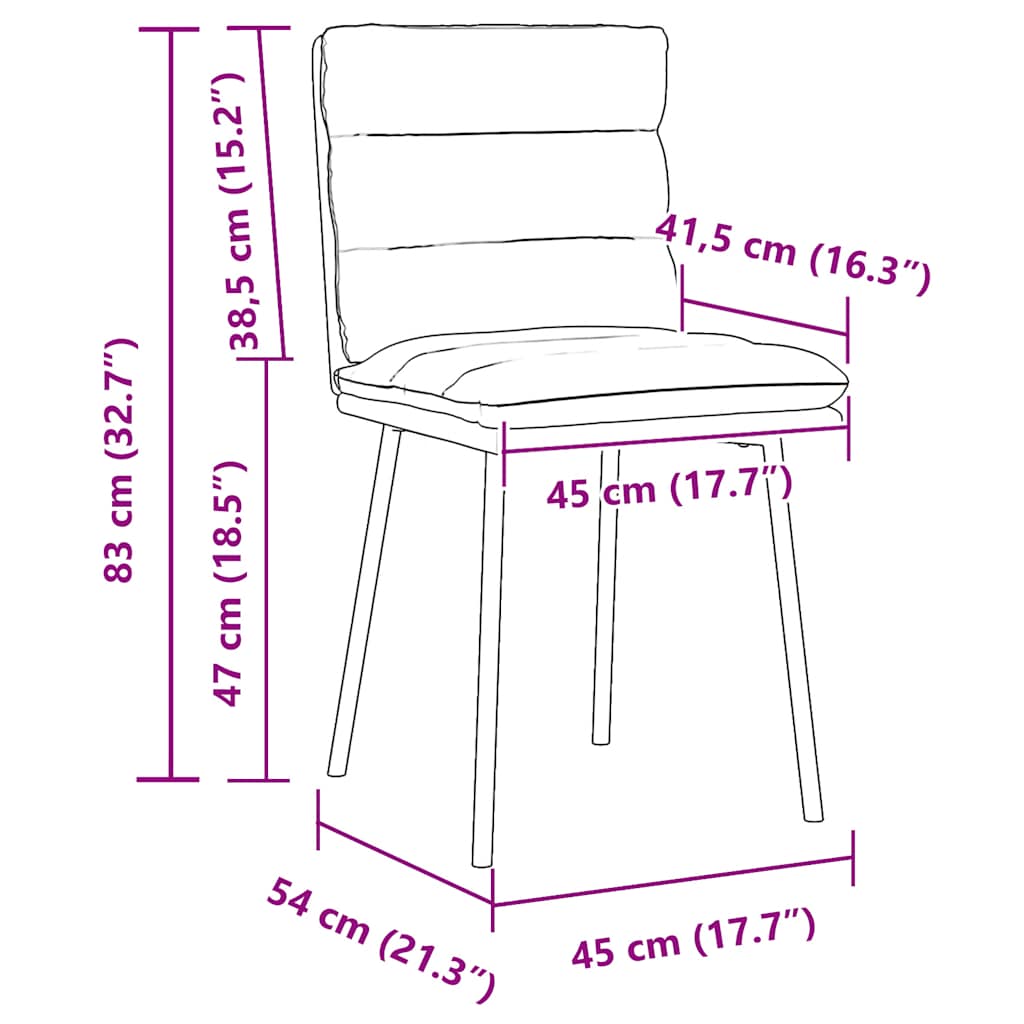 Chaises à manger lot de 6 bleu velours - XIOS