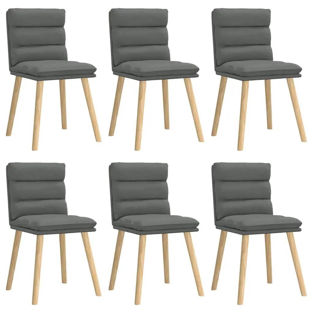 Chaises à manger lot de 6 gris foncé tissu - XIOS