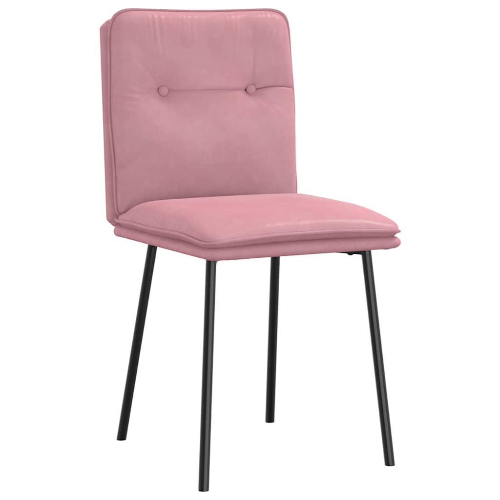 Chaises à manger lot de 6 rose velours - XIOS