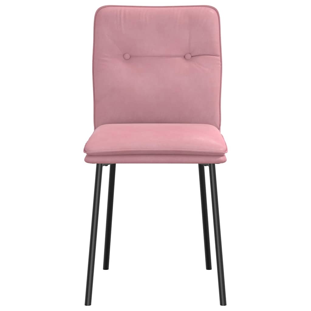Chaises à manger lot de 6 rose velours - XIOS