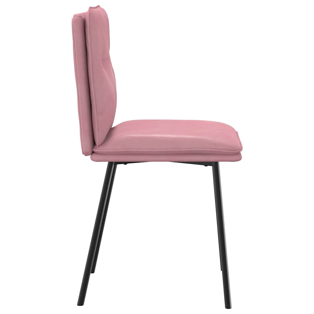 Chaises à manger lot de 6 rose velours - XIOS