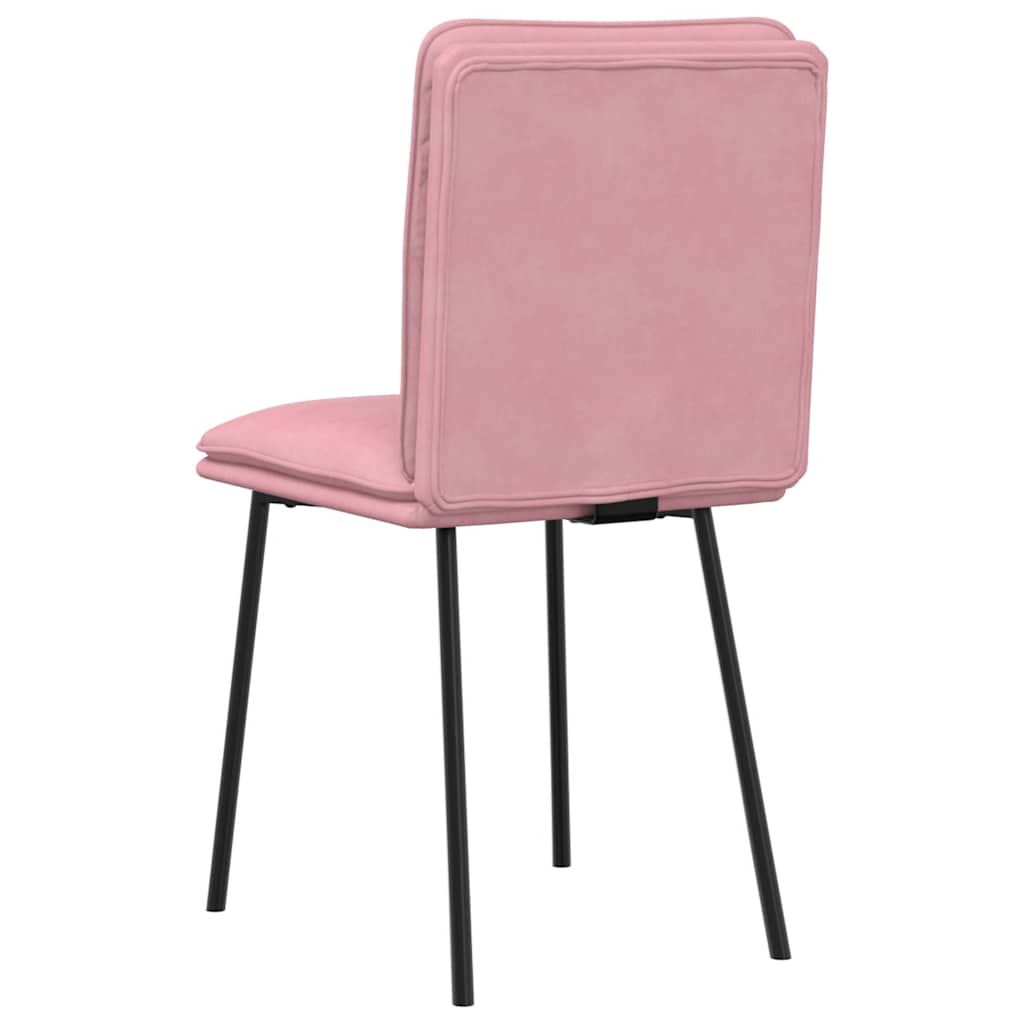 Chaises à manger lot de 6 rose velours - XIOS