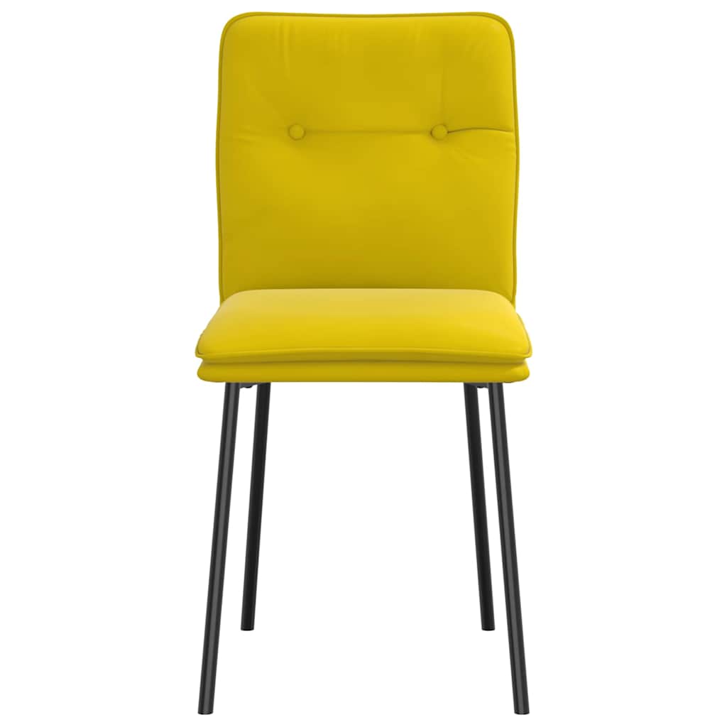 Chaises à manger lot de 6 jaune velours