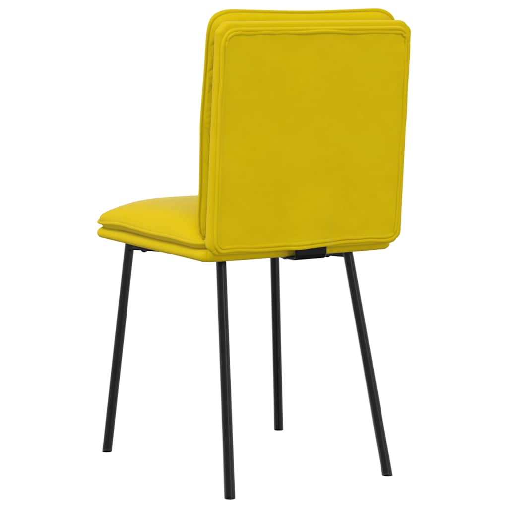 Chaises à manger lot de 6 jaune velours