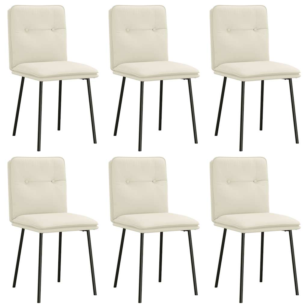 Chaises à manger lot de 6 crème velours