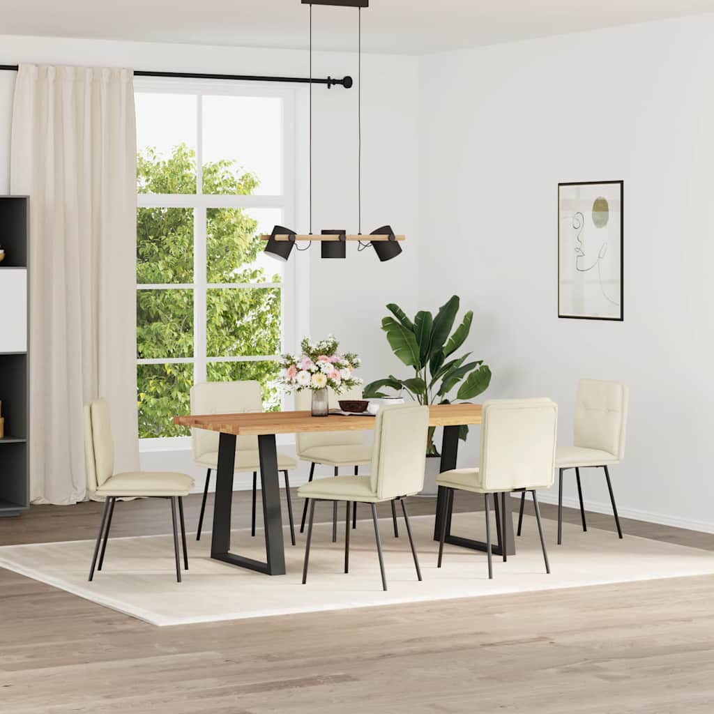 Chaises à manger lot de 6 crème velours