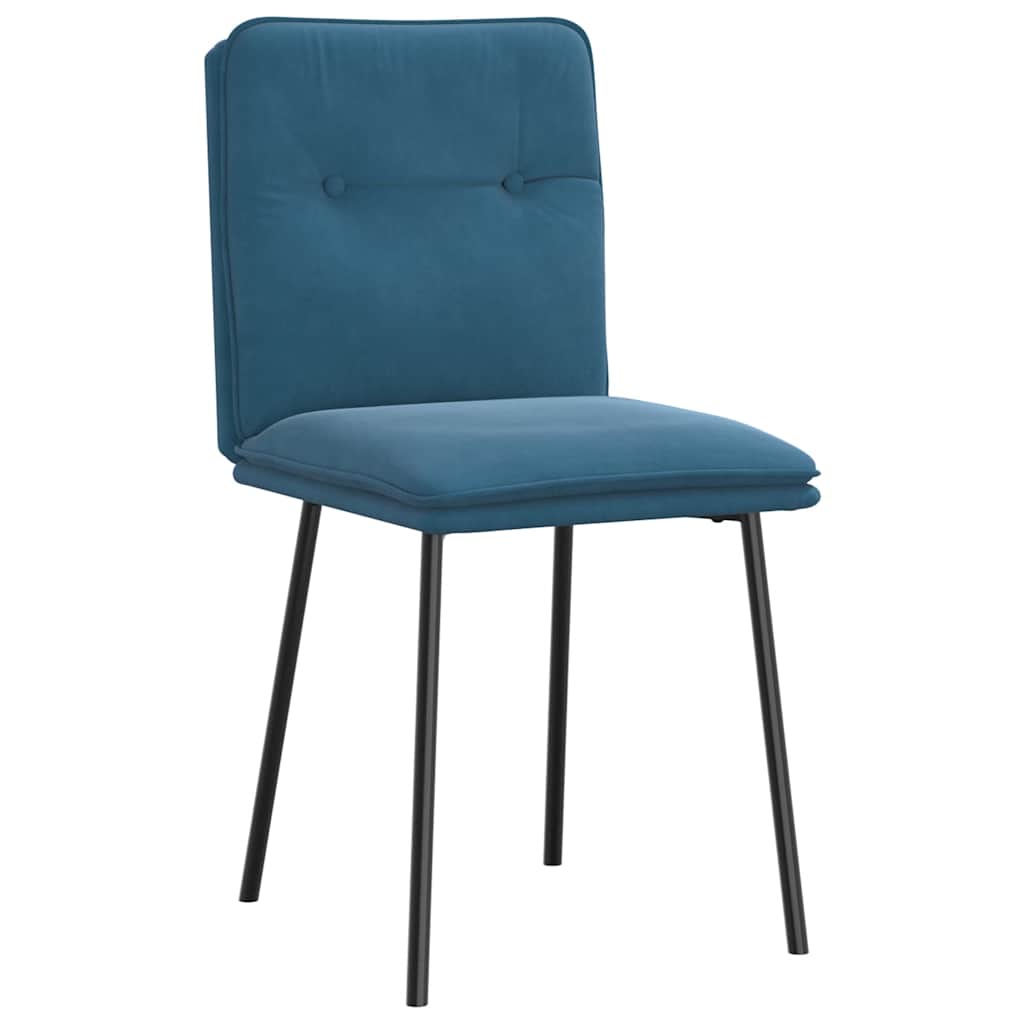 Chaises à manger lot de 6 bleu velours