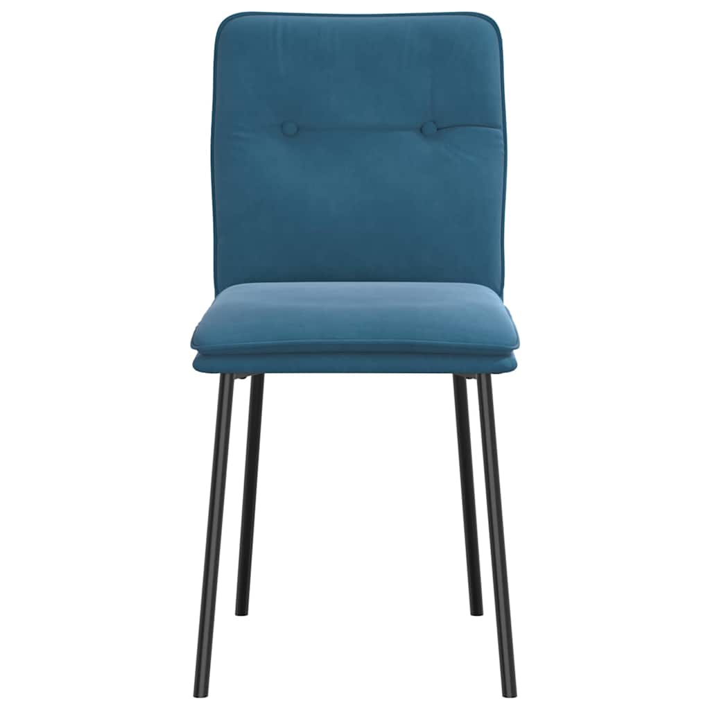 Chaises à manger lot de 6 bleu velours