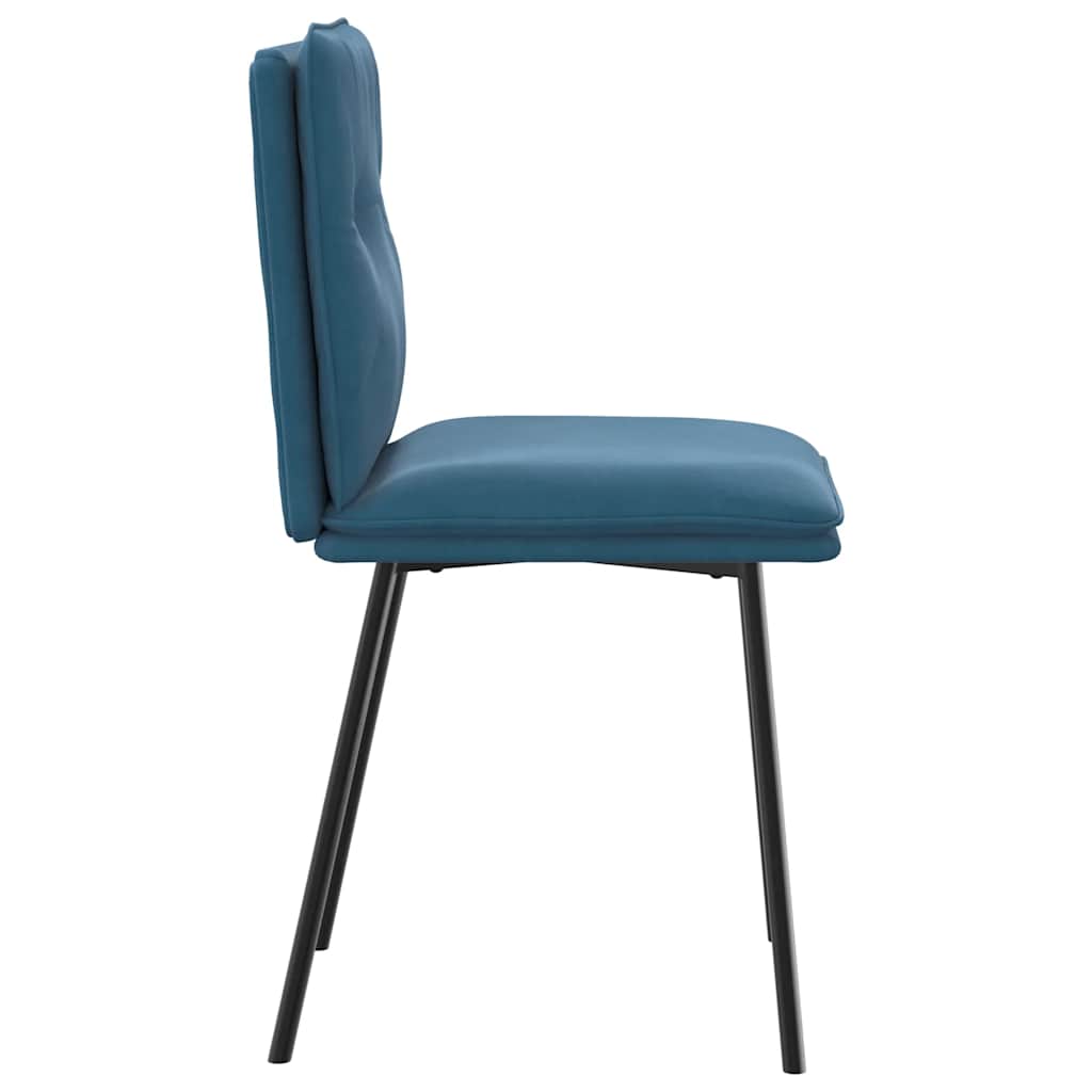 Chaises à manger lot de 6 bleu velours