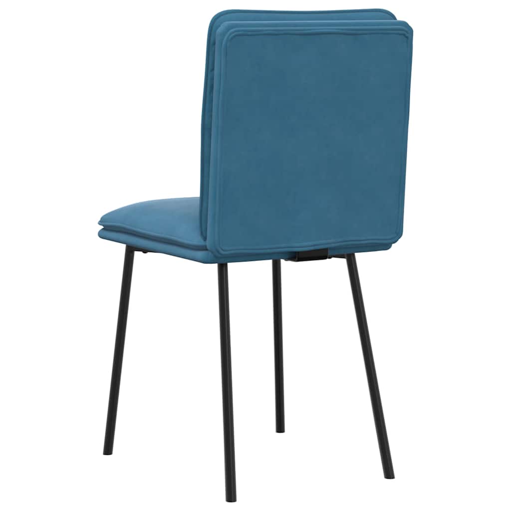 Chaises à manger lot de 6 bleu velours