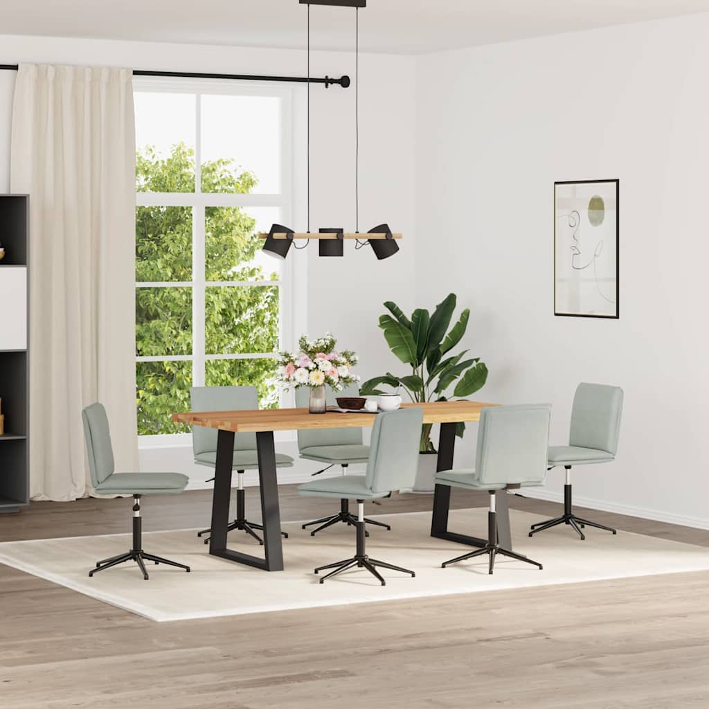 Chaises à manger lot de 6 gris clair velours - XIOS