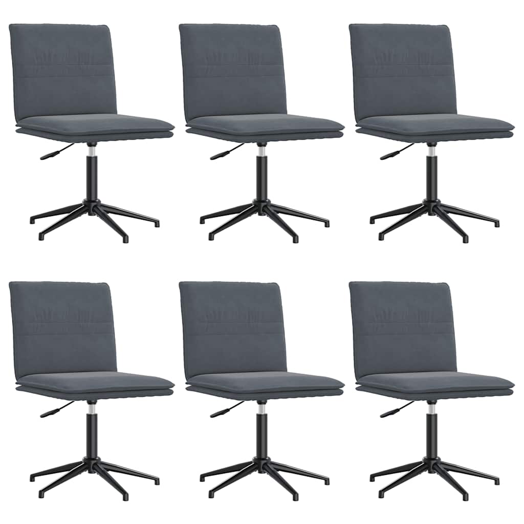 Chaises à manger lot de 6 gris foncé velours - XIOS