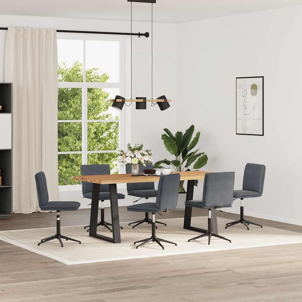 Chaises à manger lot de 6 gris foncé velours - XIOS
