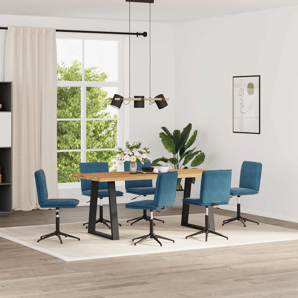 Chaises à manger lot de 6 bleu velours - XIOS