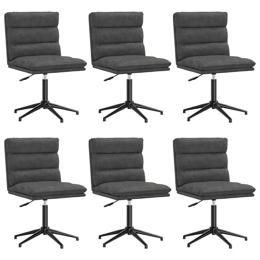 Chaises à manger lot de 6 noir similicuir - XIOS