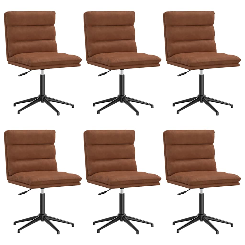 Chaises à manger lot de 6 marron similicuir - XIOS