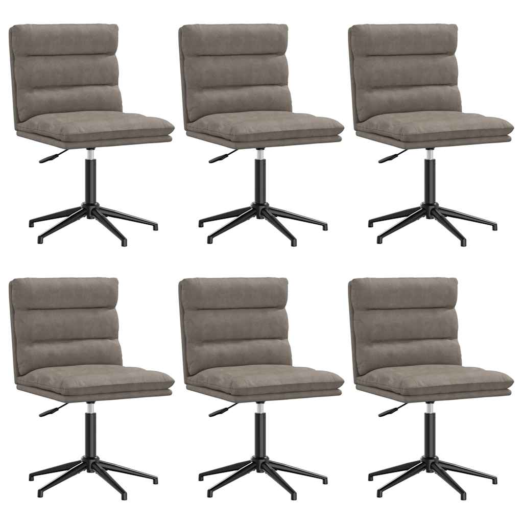 Chaises à manger lot de 6 gris similicuir