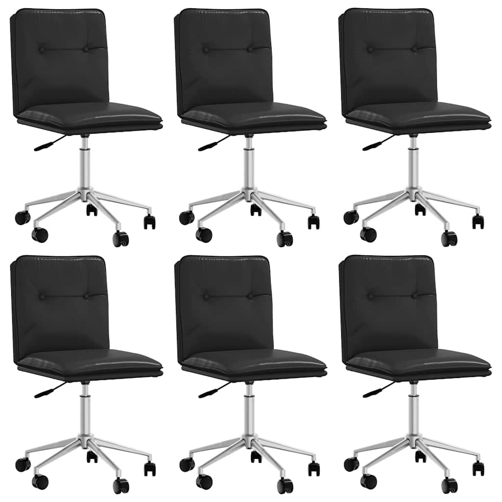 Chaises à manger lot de 6 noir similicuir - XIOS