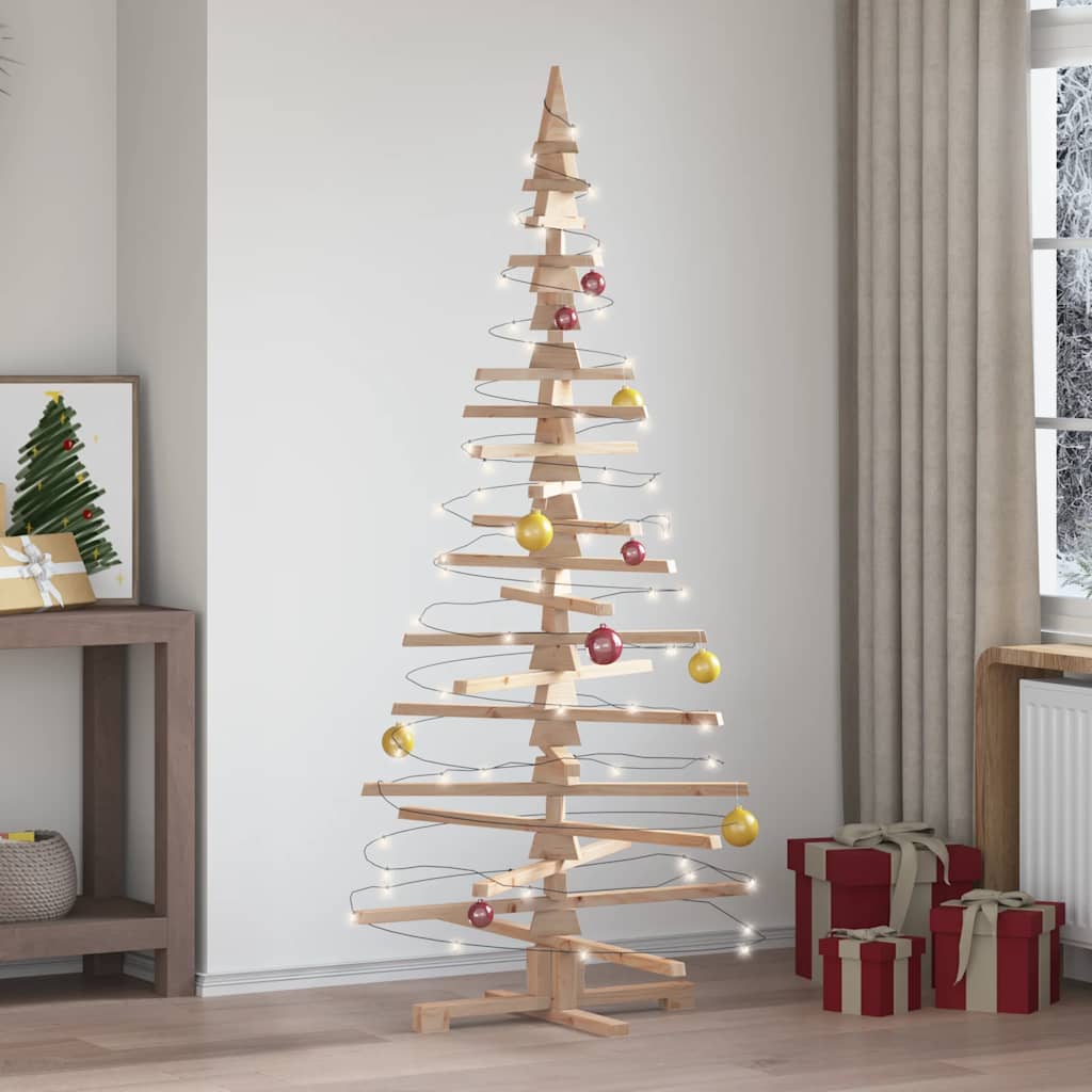 Arbre de Noël en bois pour décoration 180 cm bois massif de pin - XIOS