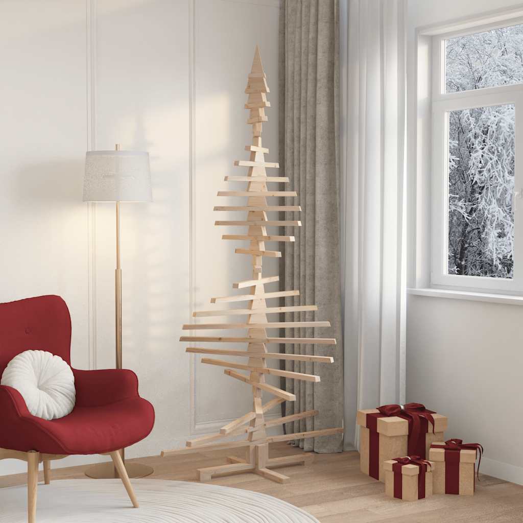 Arbre de Noël en bois pour décoration 210 cm bois massif de pin - XIOS