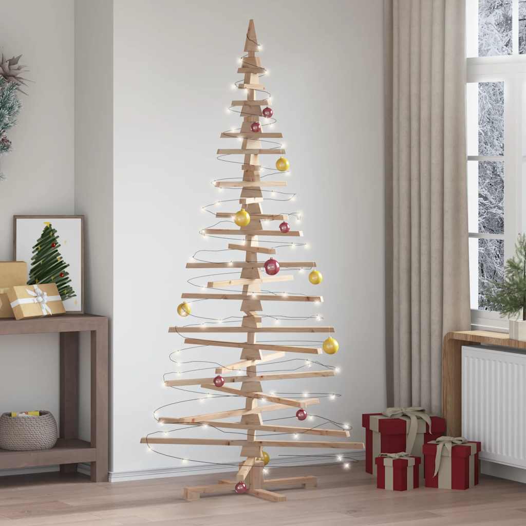 Arbre de Noël en bois pour décoration 210 cm bois massif de pin - XIOS