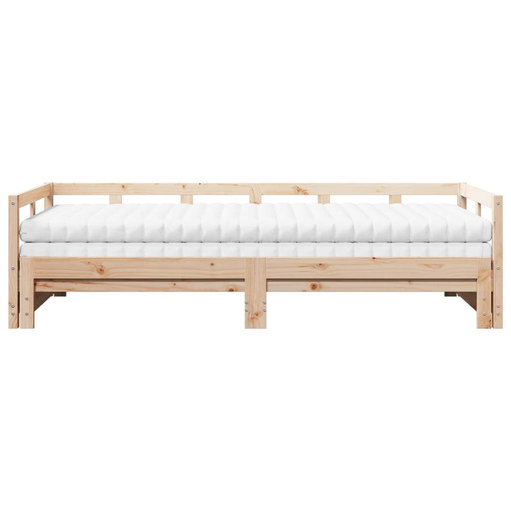 Lit de jour et lit gigogne et matelas 80x200 cm bois pin massif - XIOS