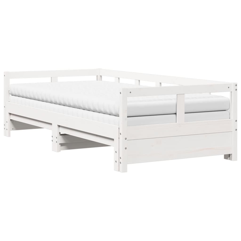 Lit de jour et lit gigogne et matelas 80x200 cm bois pin massif - XIOS