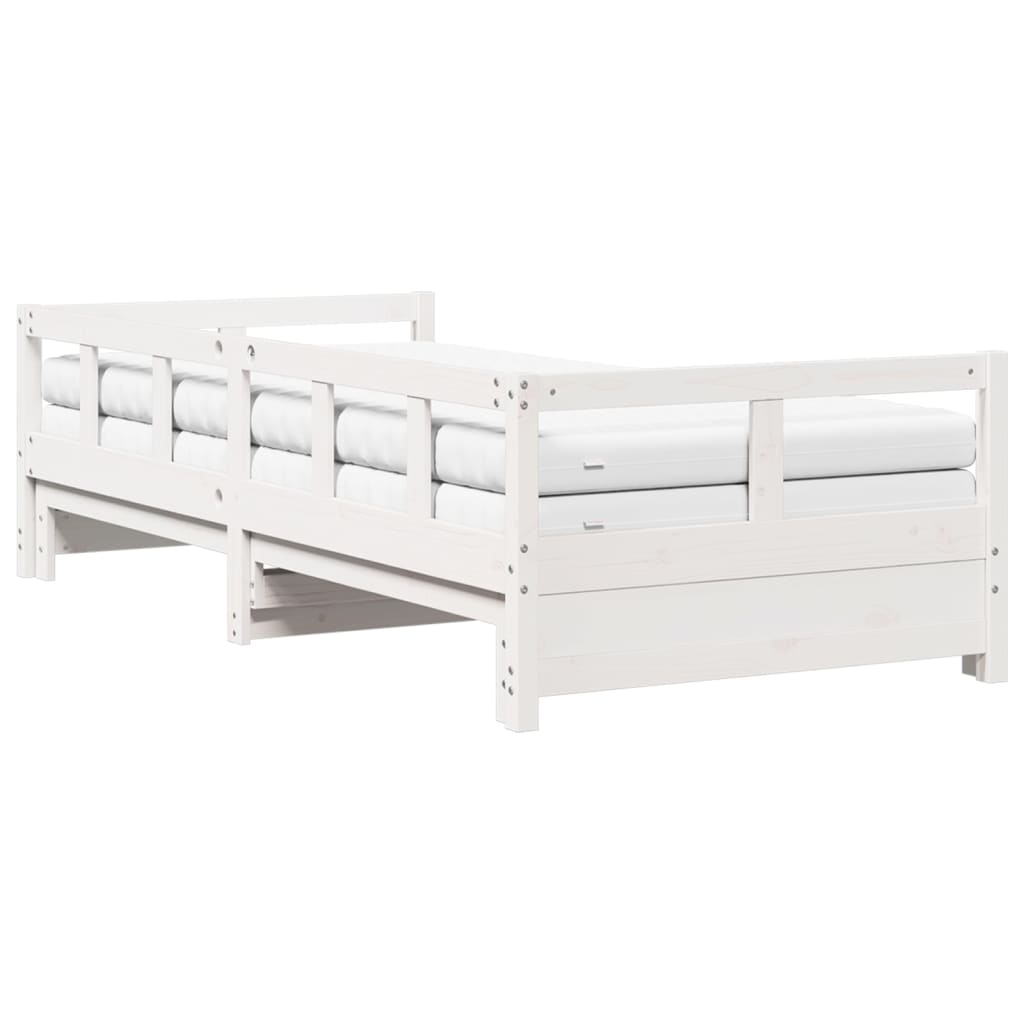 Lit de jour et lit gigogne et matelas 80x200 cm bois pin massif - XIOS