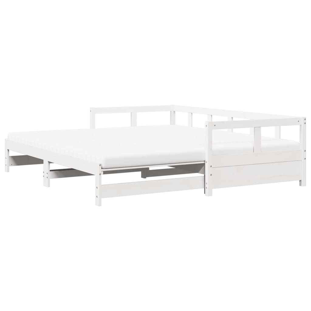 Lit de jour et lit gigogne et matelas 90x190 cm bois pin massif - XIOS
