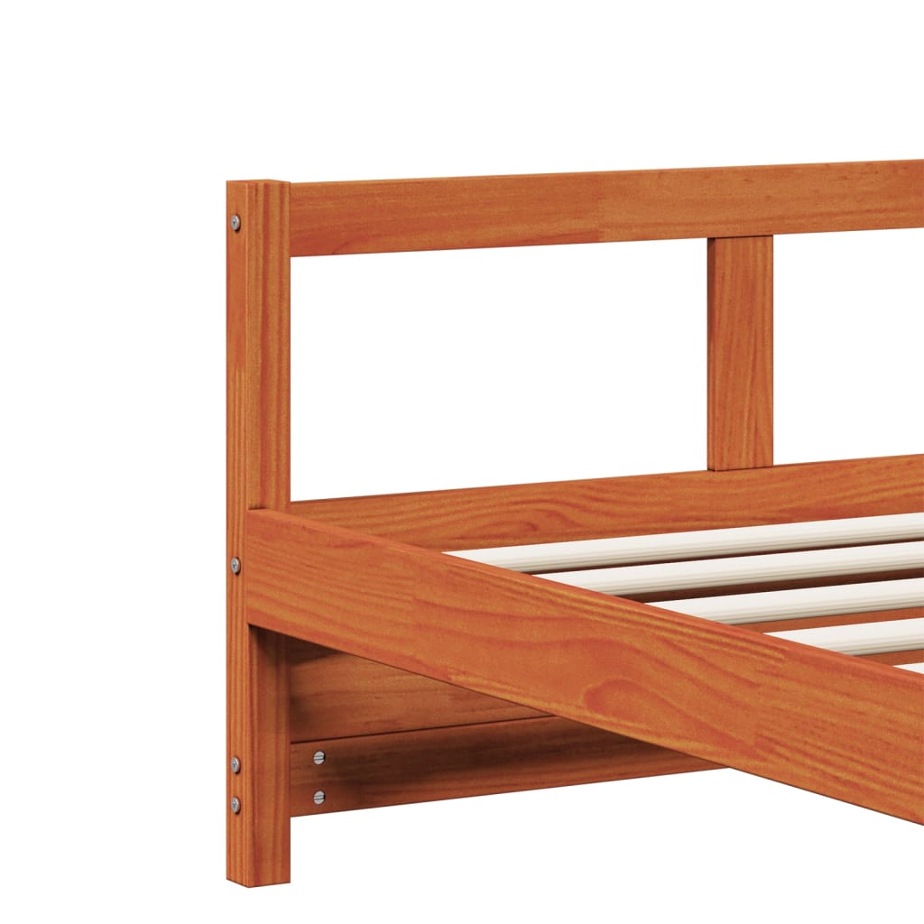 Lit de jour avec matelas cire marron 90x200 cm bois pin massif Lits & cadres de lit vidaXL