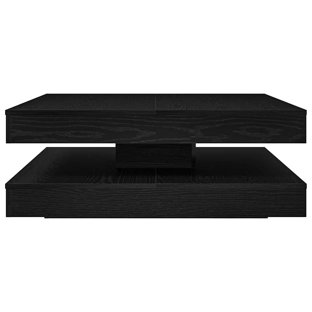 Table basse rotative à 360 degrés chêne noir 90x90x34,5 cm