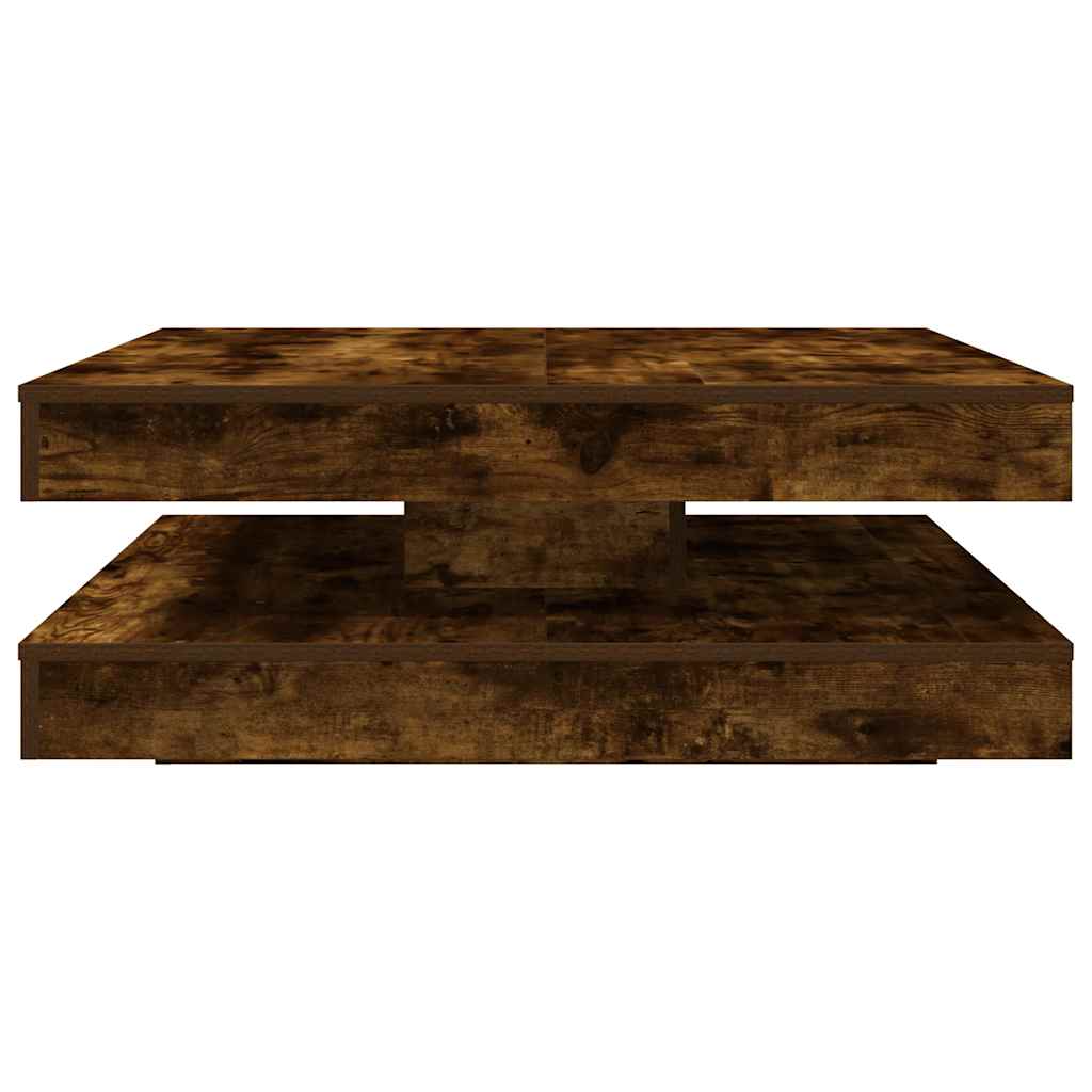Table basse rotative à 360 degrés chêne fumé 90x90x34,5 cm - XIOS