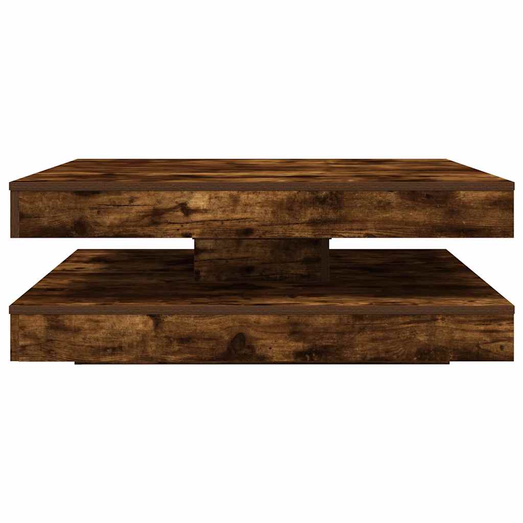 Table basse rotative à 360 degrés chêne fumé 90x90x34,5 cm - XIOS