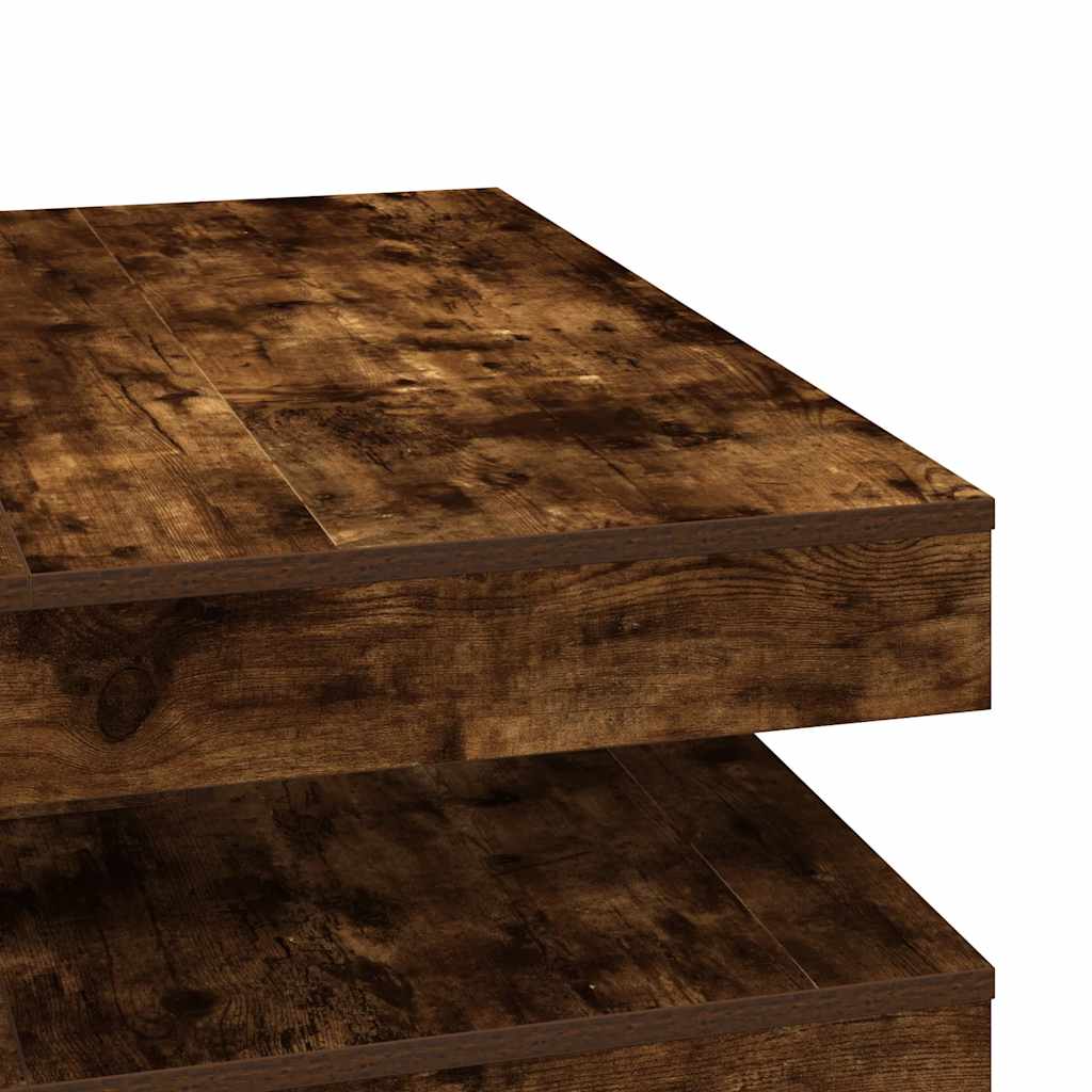 Table basse rotative à 360 degrés chêne fumé 90x90x34,5 cm - XIOS