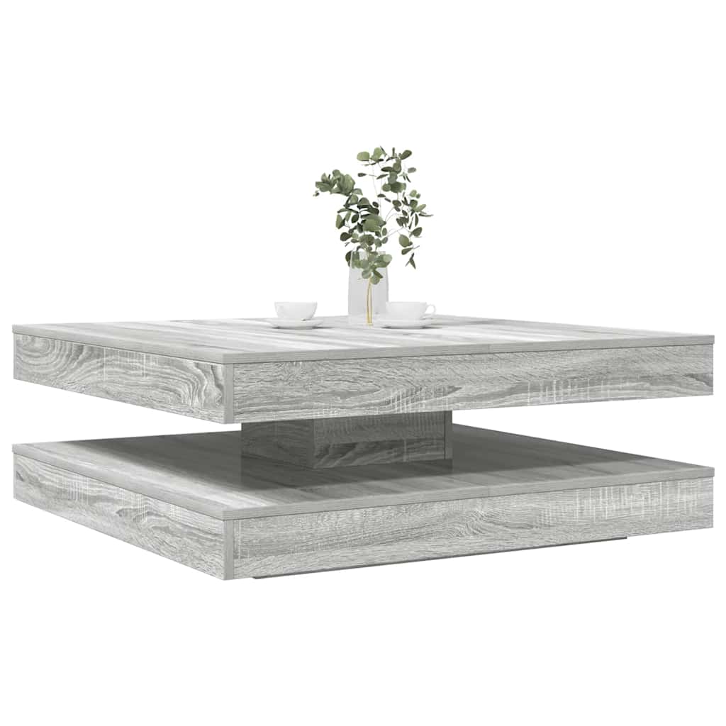 Table basse rotative à 360 degrés sonoma gris 90x90x34,5 cm - XIOS