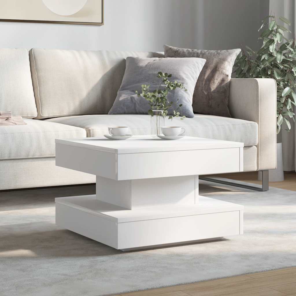 Table basse rotative à 360 degrés blanc 50x50x34,5 cm - XIOS